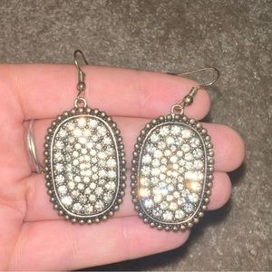 Crystal oval earrings
